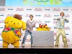 なにわ男子がハローキティたちとゲーム＆特製ケーキ作りに挑戦。「サンリオ パーティランド」新TVCM発表会