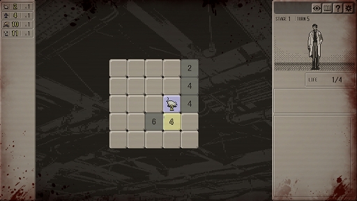 画像ギャラリー No.003のサムネイル画像 / グリッドの情報を頼りに敵を倒すマインスイーパ型パズルADV「Bloody Grids」，Steamで配信開始