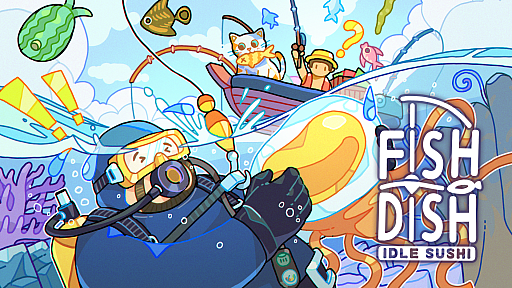 画像ギャラリー No.001のサムネイル画像 / 放置釣りゲーム「Fish to Dish: Idle Sushi」，「デイヴ・ザ・ダイバー」とコラボ。デイヴが釣果を渡してくれる