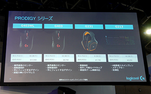 TGS 2016Logicool G꡼ProdigyפŸ1ƤϿޥG403 ProdigyפȥܡɤӥإåɥåȤʤɷ4ʤ