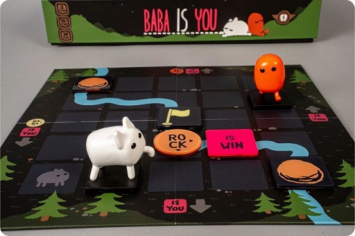 画像ギャラリー No.002のサムネイル画像 / ボドゲ版「Baba Is You」のクラファンがスタート。盤面上の単語を動かしてルールを変えながら，「YOU」を「WIN」へと導く2人対戦パズルゲーム