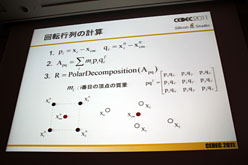 CEDEC 2011ϥꥳ󥹥Ҳ𤹤륲̤衣巿ɽѡShape MatchingפȤ