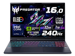 厚さ約19mmで約2.2kgのゲームノートPC「Predator Helios Neo 16S AI」に,安めのGeForce RTX 5070/5060搭載モデルが登場