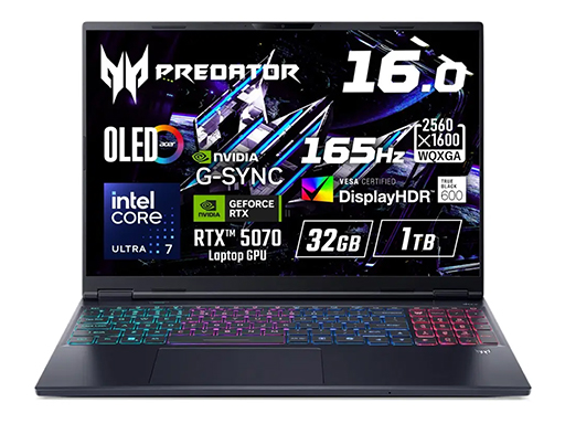 画像ギャラリー No.001のサムネイル画像 / GeForce RTX 5070搭載の16型ゲームノートPC「Predator Helios Neo 16S AI」に日本語配列キーボード採用の新モデルが登場