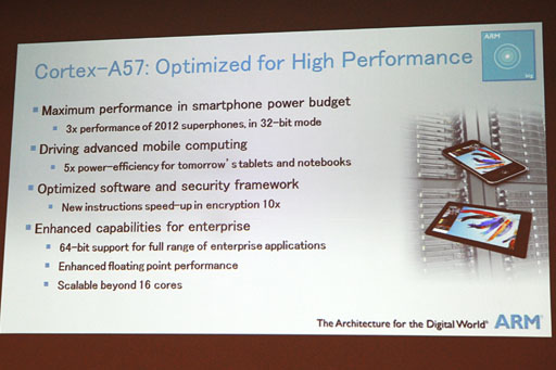 画像集#007のサムネイル/ARM,64bit対応のプロセッサIPコア「Cortex-A50」を解説。big.LITTLEで性能と低消費電力性の両方を引き上げる