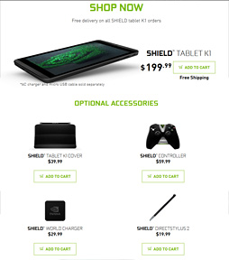 NVIDIAХåƥ꡼ǽвä֥åȤSHIELD Tablet K1פȤƺƥ꡼ʤ199ɥ̡ˤͲ