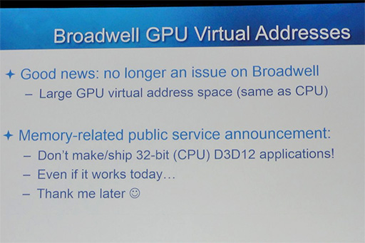  No.011Υͥ / GDC 2015ϡHaswellפȡBroadwellפδ֤ˤϡDirectX 12Ϣνפʰ㤤ä