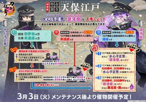 画像ギャラリー No.005のサムネイル画像 / 「刀剣乱舞ONLINE」，イベント「特命調査 天保江戸」を開催。水心子正秀（CV：阿部 敦）と源清麿（CV：赤羽根健治）の極の姿が実装に
