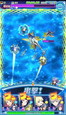 画像ギャラリー No.034のサムネイル画像 / 活きのいい宇宙魚に候補生&守護神が挑む。「ソラとウミのアイダ」のバトルシステムを紹介