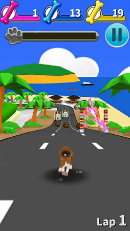 画像集 No.004のサムネイル画像 / わんこのスマホ向けランニングアクション「Little Doggy Run」が配信中