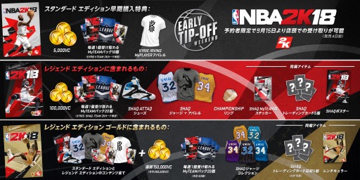 画像集 No.002のサムネイル画像 / 「NBA 2K18」,日本国内での発売日が9月19日に決定。各エディションの早期購入特典の内容が明らかに