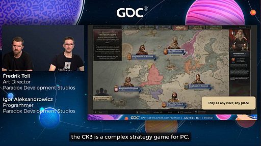 GDC 2021ϡCrusader Kings IIIפΡȰɥƥȥ饯եåμưˤĤơѤȥȤξ̤