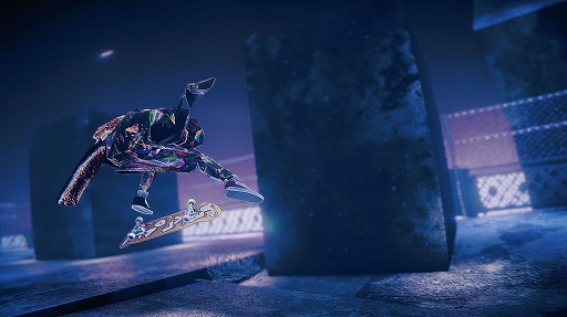 画像ギャラリー No.006のサムネイル画像 / ガラスの肉体を光らせ,悪魔はスケボーで月を目指す。サイケデリックな世界を疾走するスケボーアクション「Skate Story」,本日発売