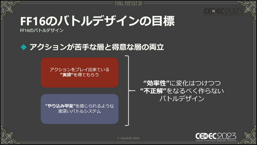 CEDEC 2023ϡFINAL FANTASY XVIפܳʥХȥؤ˳ڤǤ餦߷פȤ