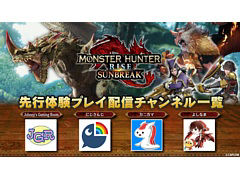 「モンスターハンターライズ:サンブレイク」の先行体験プレイ映像を公開。Johnny's Gaming RoomメンバーなどYouTuberが配信中