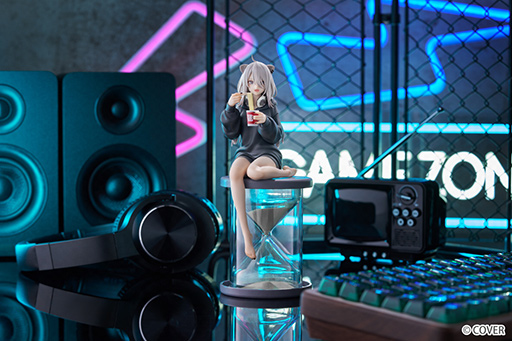 画像ギャラリー No.002のサムネイル画像 / ホロライブ「獅白ぼたん」のぬーどるストッパーフィギュアが7月下旬にプライズで登場。カップラーメンを食べる姿をフィギュア化