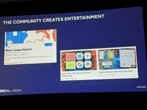 画像ギャラリー No.012のサムネイル画像 / 小さなスタジオの大ヒットインディーゲーム「Balatro」は，どうやって自立的なコミュニティを育てたのか。DiscordとReddit運営の実践［GDC 2026］