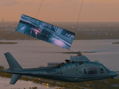 ヘリで吊り下げた巨大スクリーンを使い,「NINJA GAIDEN 4」を空中でプレイ。壮大すぎるチャレンジのムービー公開