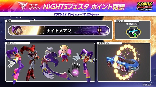 ���������꡼ No.011�Υ���ͥ������ / �֥��˥å��졼���� ���������ɡ�̵�����åץǡ��ȡ֥ʥ��ġפ��ۿ����ϡ��졼�����٥�ȡ�NiGHTS �ե������פ�12��26�����鳫��