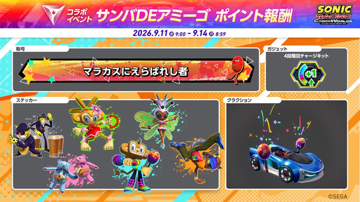 画像ギャラリー No.009のサムネイル画像 / 「ソニックレーシング クロスワールド」，無料アップデート「アミーゴ」を配信