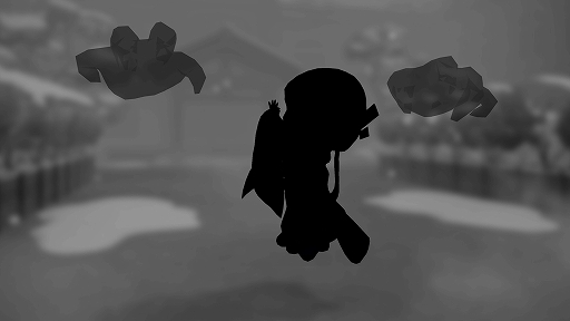 画像ギャラリー No.005のサムネイル画像 / 「オバケイドロ２」，期間限定「冬模様マップ」第1弾を本日配信開始。雪が薄く積もったウラメシ寺を舞台に，ツルツル滑る氷上で戦おう