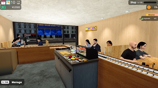 画像ギャラリー No.004のサムネイル画像 / 回転寿司屋経営ゲーム「回転寿司シミュレーター」，4月16日にリリース決定。デモ版から200種類以上の寿司や新たな設備などを追加