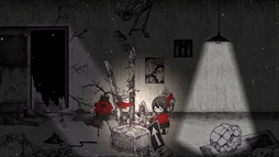 画像ギャラリー No.001のサムネイル画像 / ボールペンで描かれたキャラクターたちが，不気味な怪物がはびこる暗闇世界で旅をする。PC版「HINO」，Steamストアページを公開