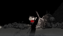 画像ギャラリー No.004のサムネイル画像 / ボールペンで描かれたキャラクターたちが，不気味な怪物がはびこる暗闇世界で旅をする。PC版「HINO」，Steamストアページを公開