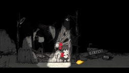 画像ギャラリー No.008のサムネイル画像 / ボールペンで描かれたキャラクターたちが，不気味な怪物がはびこる暗闇世界で旅をする。PC版「HINO」，Steamストアページを公開