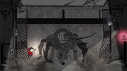 画像ギャラリー No.011のサムネイル画像 / ボールペンで描かれたキャラクターたちが，不気味な怪物がはびこる暗闇世界で旅をする。PC版「HINO」，Steamストアページを公開