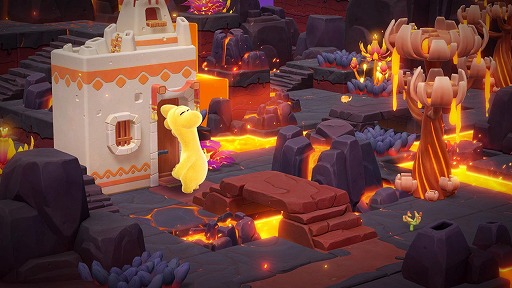 画像ギャラリー No.001のサムネイル画像 / 宇宙ライフシム「星のパーティータイム」，新探索エリア「熔岩惑星」を公開。立体地形とマグマが特徴の灼熱フィールドを紹介