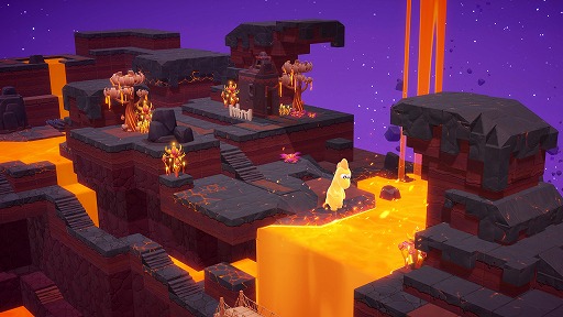 画像ギャラリー No.003のサムネイル画像 / 宇宙ライフシム「星のパーティータイム」，新探索エリア「熔岩惑星」を公開。立体地形とマグマが特徴の灼熱フィールドを紹介