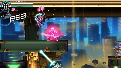 画像ギャラリー No.014のサムネイル画像 / 「蒼き雷霆 ガンヴォルト トライアングル エディション」,大型無償アップデートVer.1.3.0を実施。スピードランモード「CONNECT X」を実装