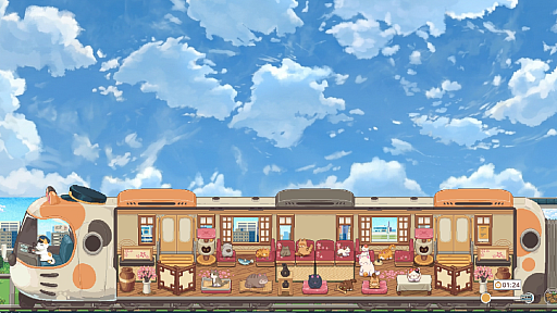 画像ギャラリー No.012のサムネイル画像 / 電車をカスタマイズしてネコのお客さんをもてなす放置系シム「ネコの車掌さん」，Steamで配信中