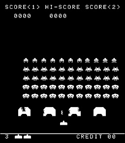 画像ギャラリー No.002のサムネイル画像 / アケアカ版「スペースインベーダー」,12月25日配信。白黒版とカラー版を収録し,サウンドは当時の鳴り方を極限まで再現