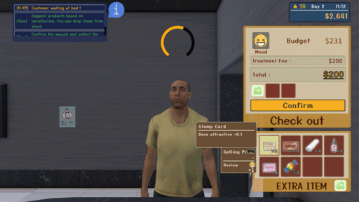 画像ギャラリー No.003のサムネイル画像 / 客のムダ毛をレーザーで焼き払おう。美意識の高い男性向けの脱毛サロンを経営する「脱毛サロンシミュレーター」，Steamストアページを公開