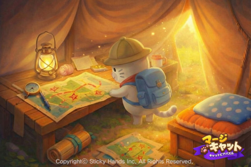 画像ギャラリー No.002のサムネイル画像 / 猫たちの楽園が舞台のパズルADV「マージキャット:キャットピアパズル」,スマホ向けにリリース。可愛いイラストと直感的なマージパズルが融合