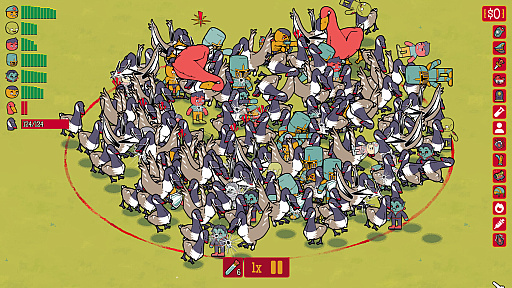 画像ギャラリー No.001のサムネイル画像 / “野郎”を集めて巨大ゴリラや神様に人海戦術で立ち向かうカオスなローグライクオートバトラー「How Many Dudes?」,Steam Nextフェス参加を発表