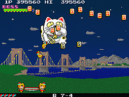 画像ギャラリー No.006のサムネイル画像 / アケアカ版「プランプポップ」,3月5日配信開始。動物親子がトランポリンで子供を跳ね返し,上空に浮かぶ風船を割っていくACTゲーム