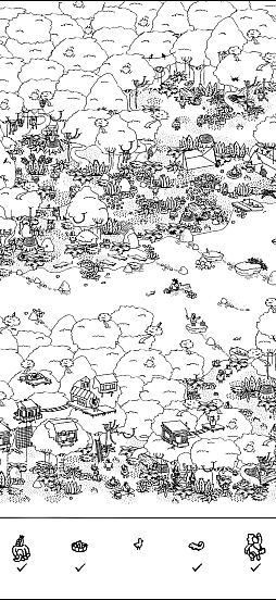 画像ギャラリー No.004のサムネイル画像 / モノクロの世界のなかにある,静かな驚き。「Hidden Folks+」の素朴で温かな風景に癒されよう(今日から始めろApple Arcade #63)