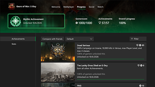 画像ギャラリー No.005のサムネイル画像 / XBOXに全実績コンプリートを称える新要素“Mythic Achievements”がInsider向けにテスト導入。基本実績をコンプリートすると特別なステータスを獲得できる