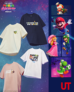 画像ギャラリー No.001のサムネイル画像 / 「ザ・スーパーマリオギャラクシー・ムービー」のUTコレクション，4月下旬に発売。マリオやヨッシーといったおなじみの面々をTシャツにデザイン
