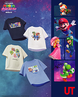 画像ギャラリー No.002のサムネイル画像 / 「ザ・スーパーマリオギャラクシー・ムービー」のUTコレクション，4月下旬に発売。マリオやヨッシーといったおなじみの面々をTシャツにデザイン