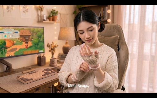 画像ギャラリー No.006のサムネイル画像 / 女性ゲーマーやPC作業をする人向けのニット手袋がクラウドファンディング中。保温性と操作性を両立させる指出し仕様で，長時間のプレイをサポート