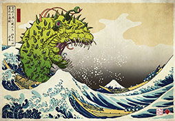 画像ギャラリー No.002のサムネイル画像 / 葛飾北斎 meets クトゥルフの画集「邪神三十六景」，本日発売。冨嶽三十六景にクトゥルフ神話の邪神たちが現れた!?