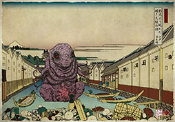 画像ギャラリー No.004のサムネイル画像 / 葛飾北斎 meets クトゥルフの画集「邪神三十六景」，本日発売。冨嶽三十六景にクトゥルフ神話の邪神たちが現れた!?