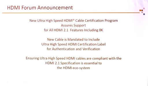 HDMI Forum8K/60fpsǧڥ֥λͺꡣUltra High Speed HDMI֥ǧڥץפȤϡ